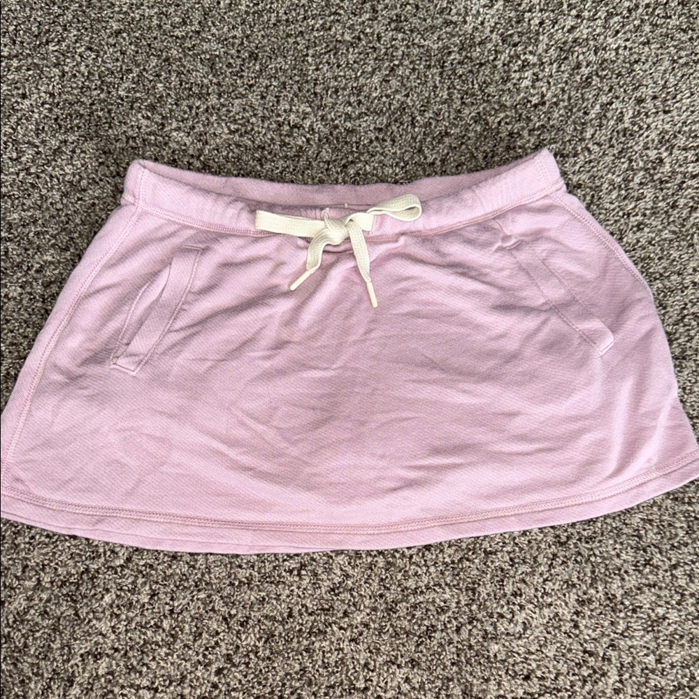 Chic Light Pink Mini Skirt with Drawstring